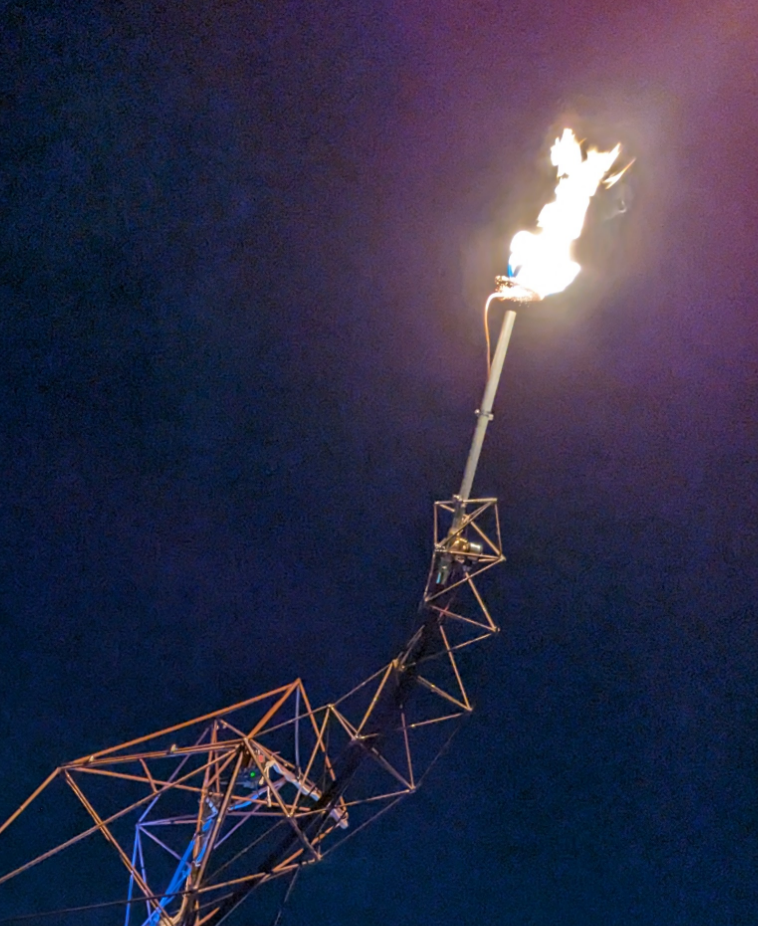 A photo of a flame effect